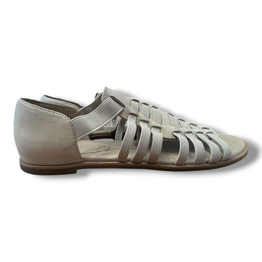 Eileen Fisher Rato Tan Leather Flats Gladiator Sandals Slip On Women’s Size 7 - Picture 3 of 11